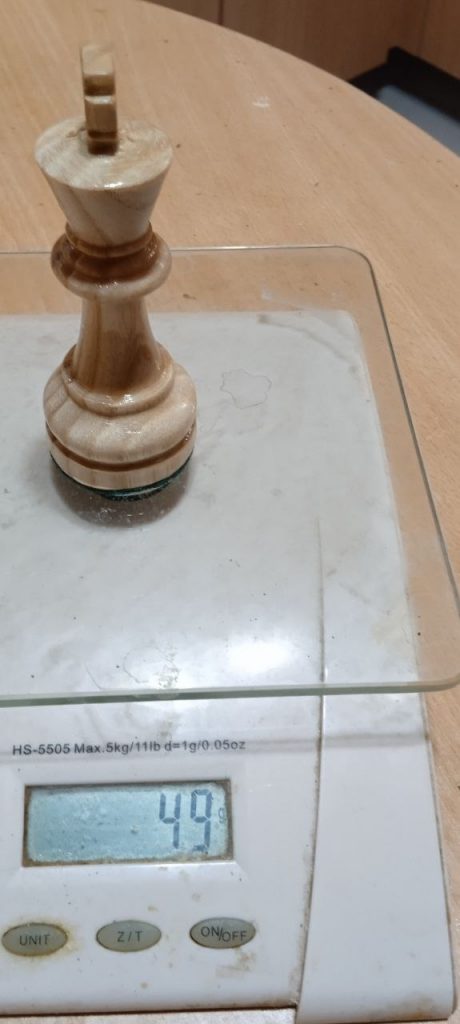 وزن مهره شاه شطرنج چوبی فدراسیونی